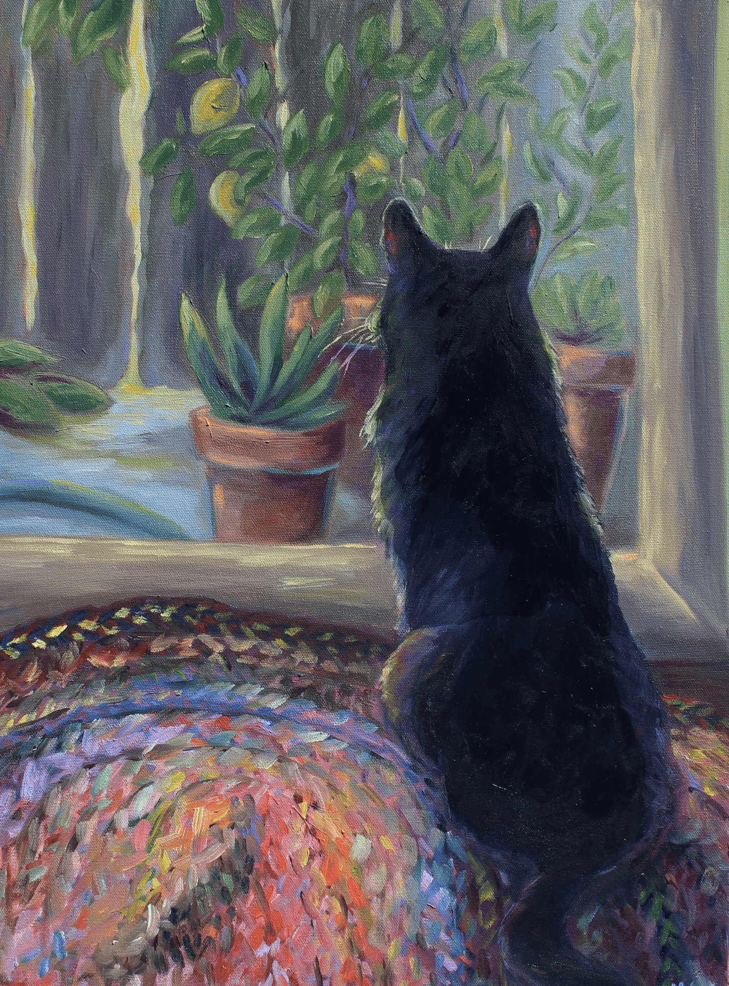 Cat Contemplating the Complexities of Cultivating a Garden